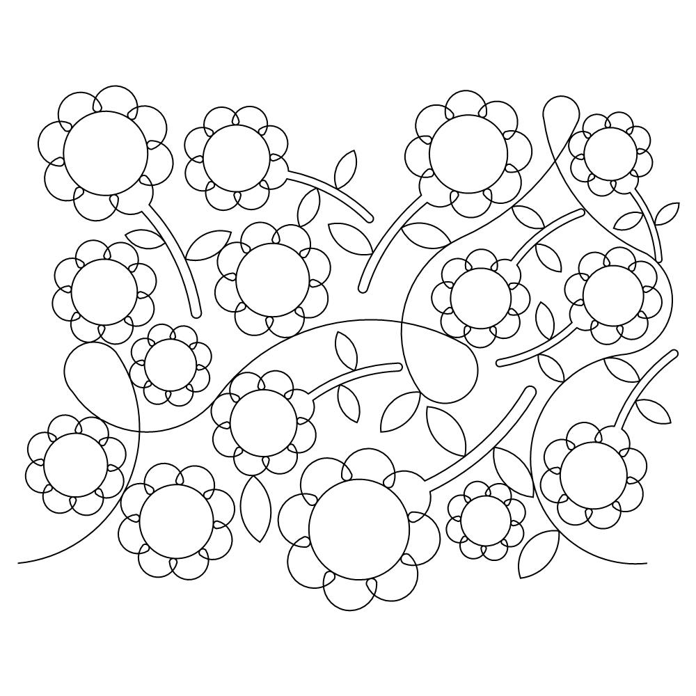 30s flower pano 001 Digital Pattern | Sweet Dreams Quilt Studio - Edge ...