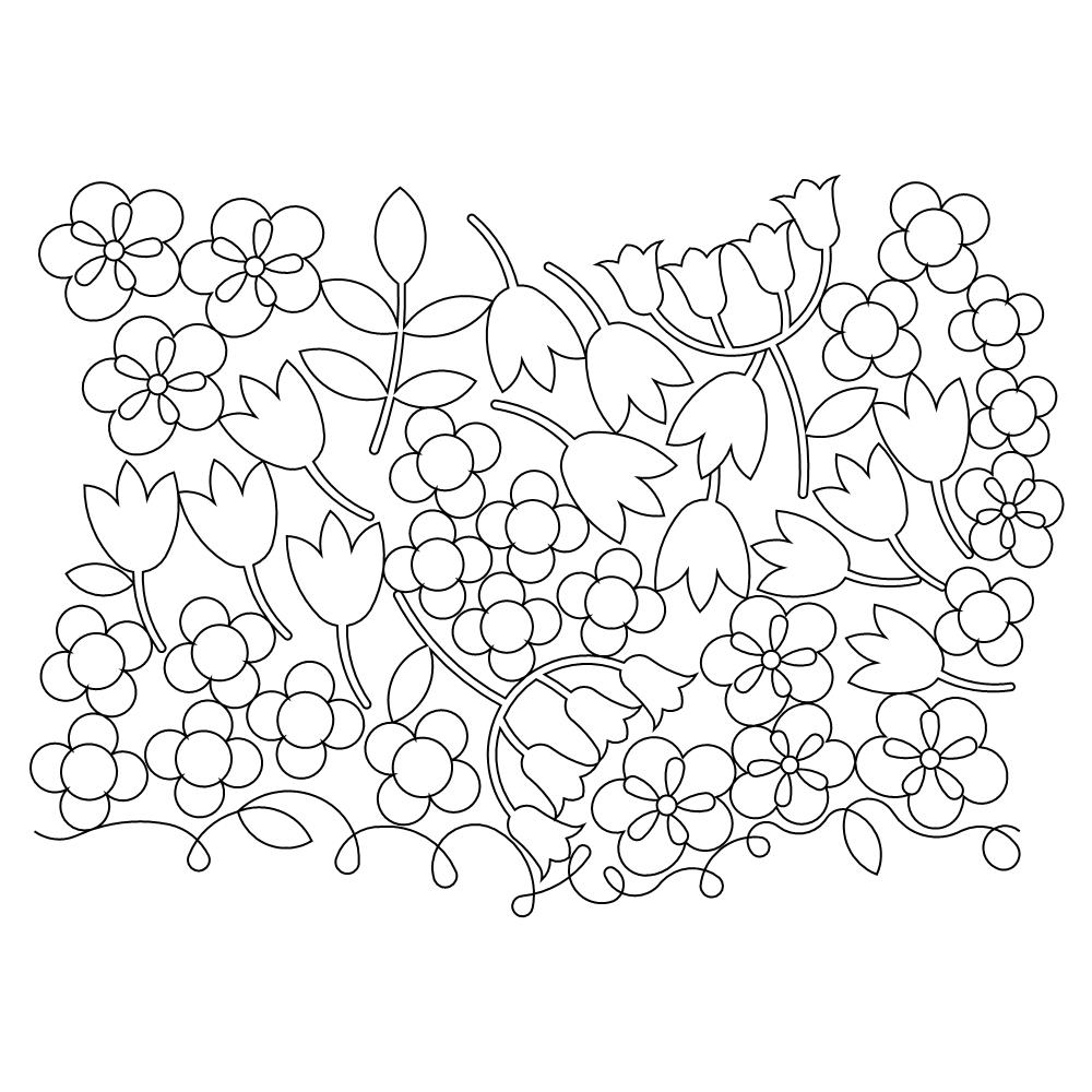 30s flower pano 003 Digital Pattern | Sweet Dreams Quilt Studio - Edge ...