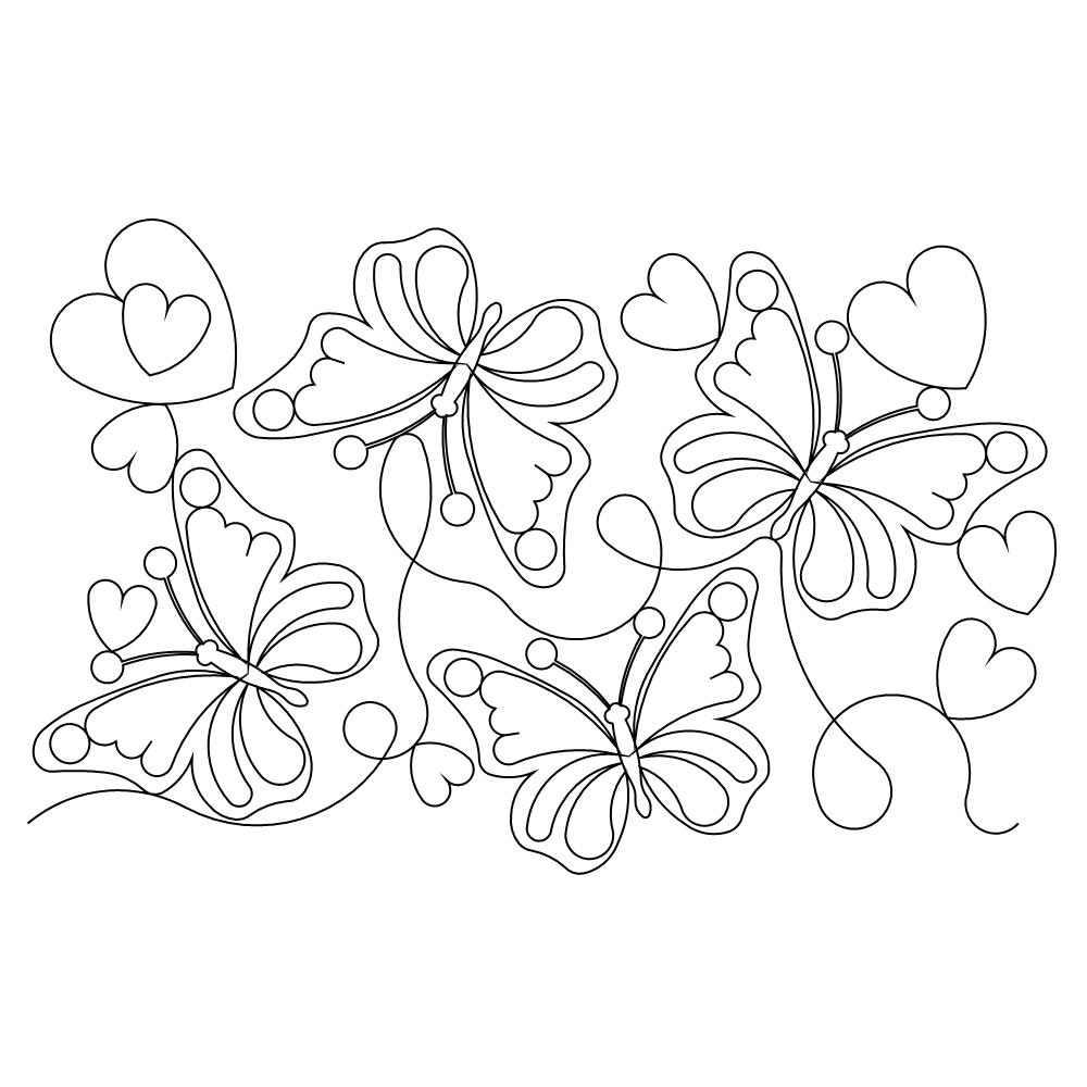 butterfly kisses e2e 002 - Edge to Edge Quilting Patterns
