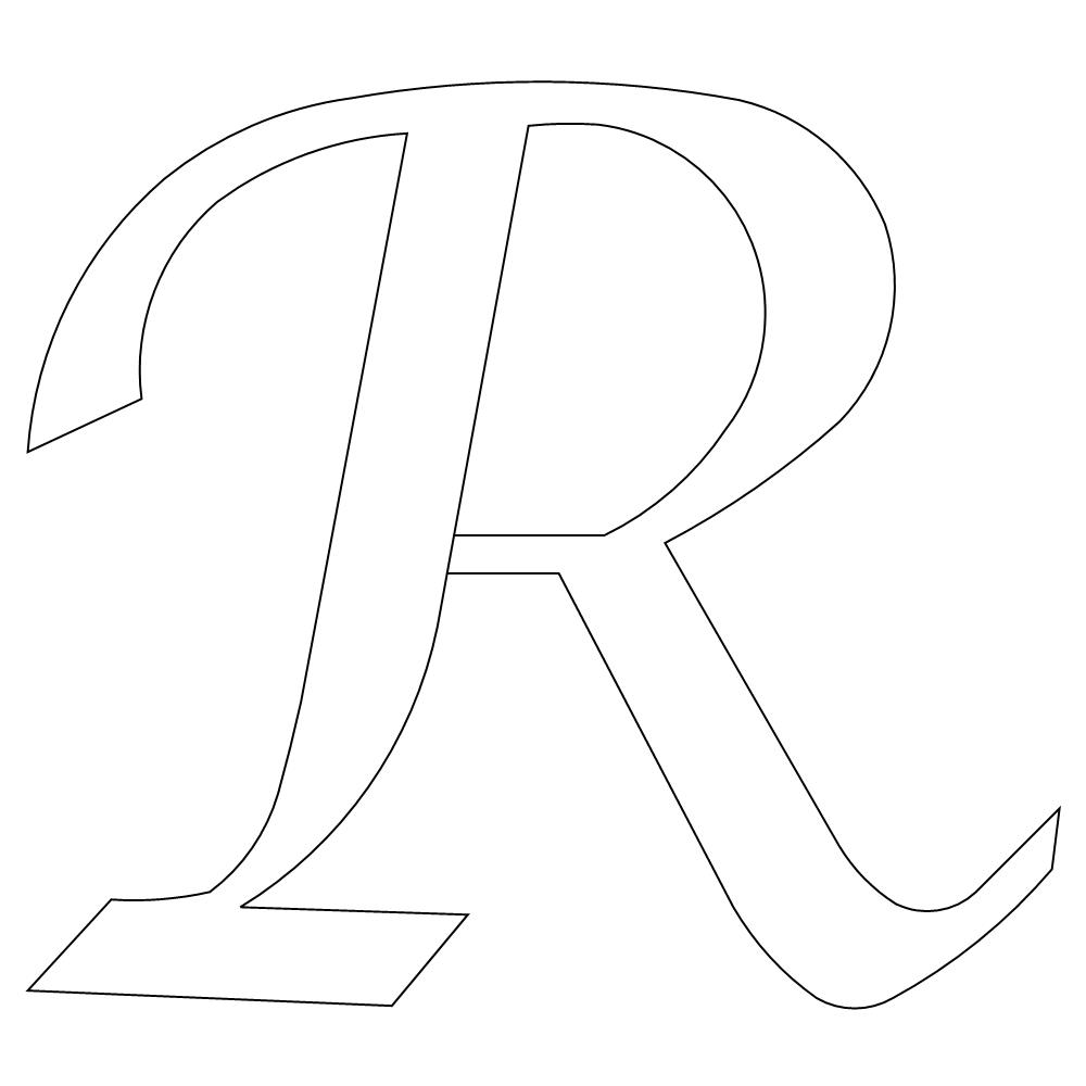 calligraphy font capital r.