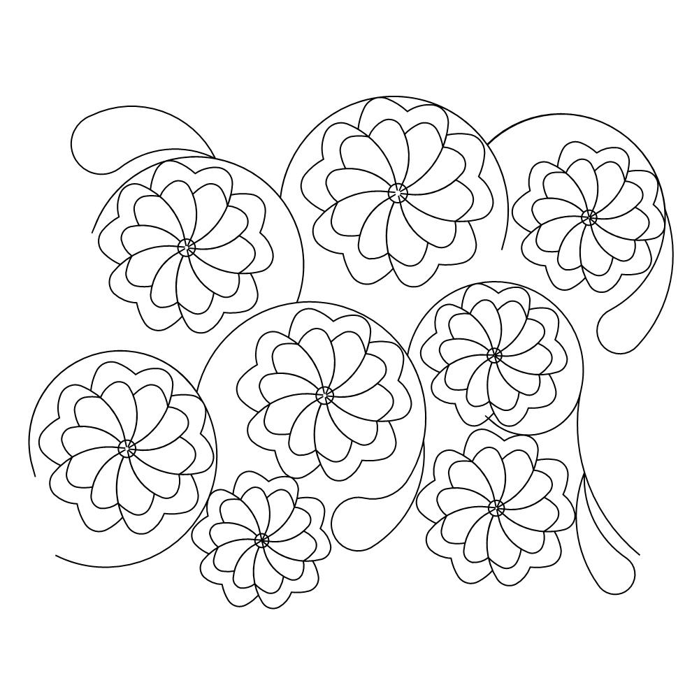fan flower pano 001 Digital Pattern | Sweet Dreams Quilt Studio