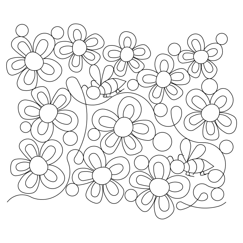 flower pano 036 Digital Pattern | Sweet Dreams Quilt Studio - Edge to ...