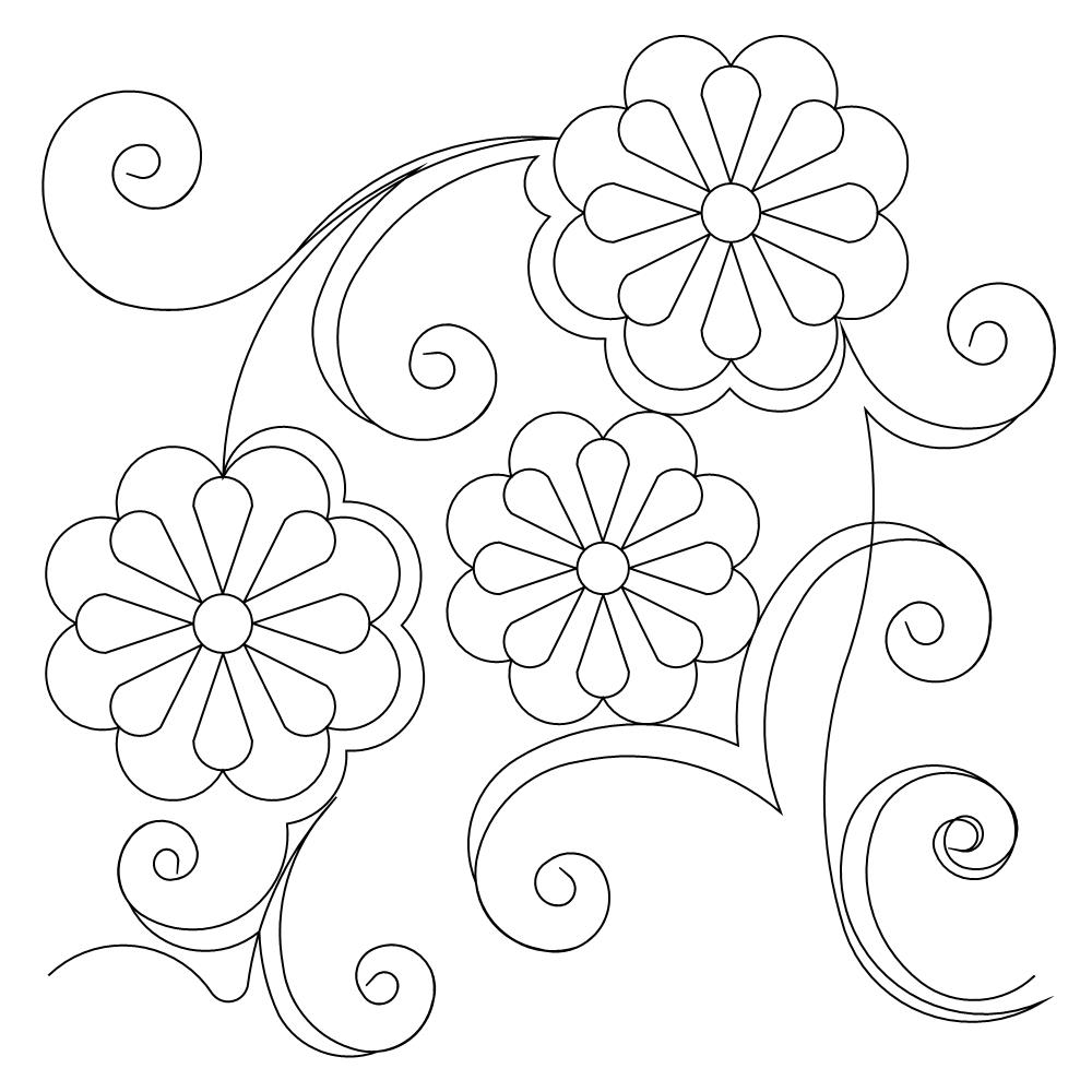 flower swoop pano 001 Digital Pattern | Sweet Dreams Quilt Studio ...