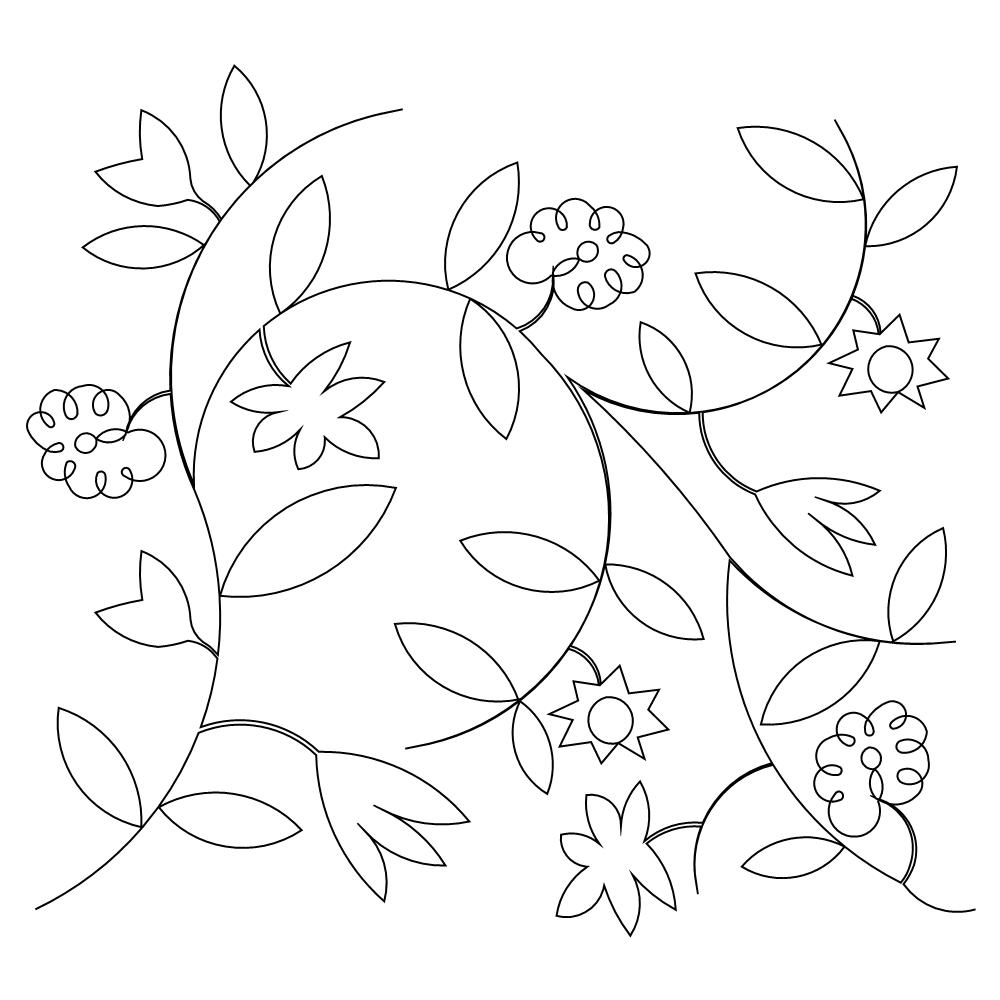 folk art flower pano 001 Digital Pattern | Sweet Dreams Quilt Studio ...