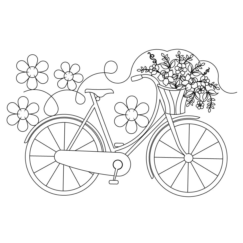 french bike border 001 Digital Pattern | Sweet Dreams Quilt Studio ...