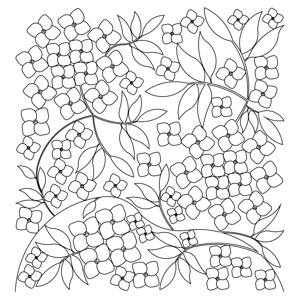 hydrangea pano 001 Digital Pattern | Sweet Dreams Quilt Studio - Edge ...