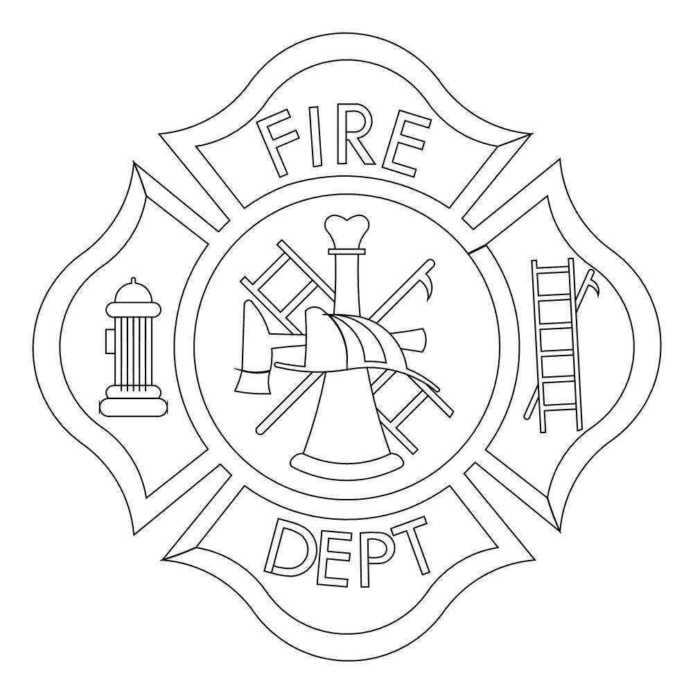 fire department maltese cross coloring page