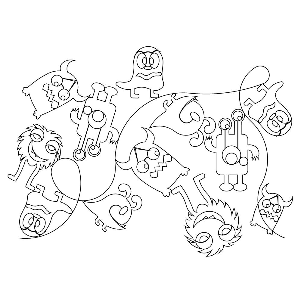 monster pano 002 Digital Pattern | Sweet Dreams Quilt Studio - Edge to ...
