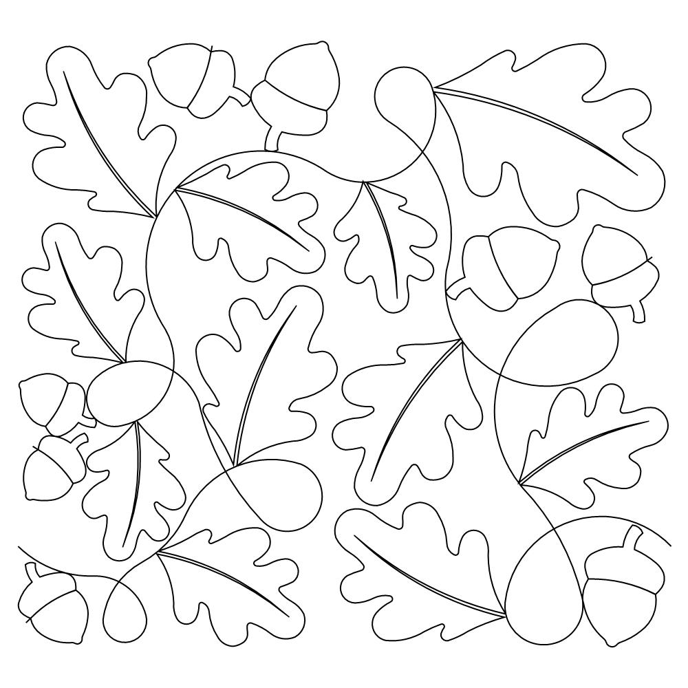 oak leaf acorn e2e sq - Edge to Edge Quilting Patterns