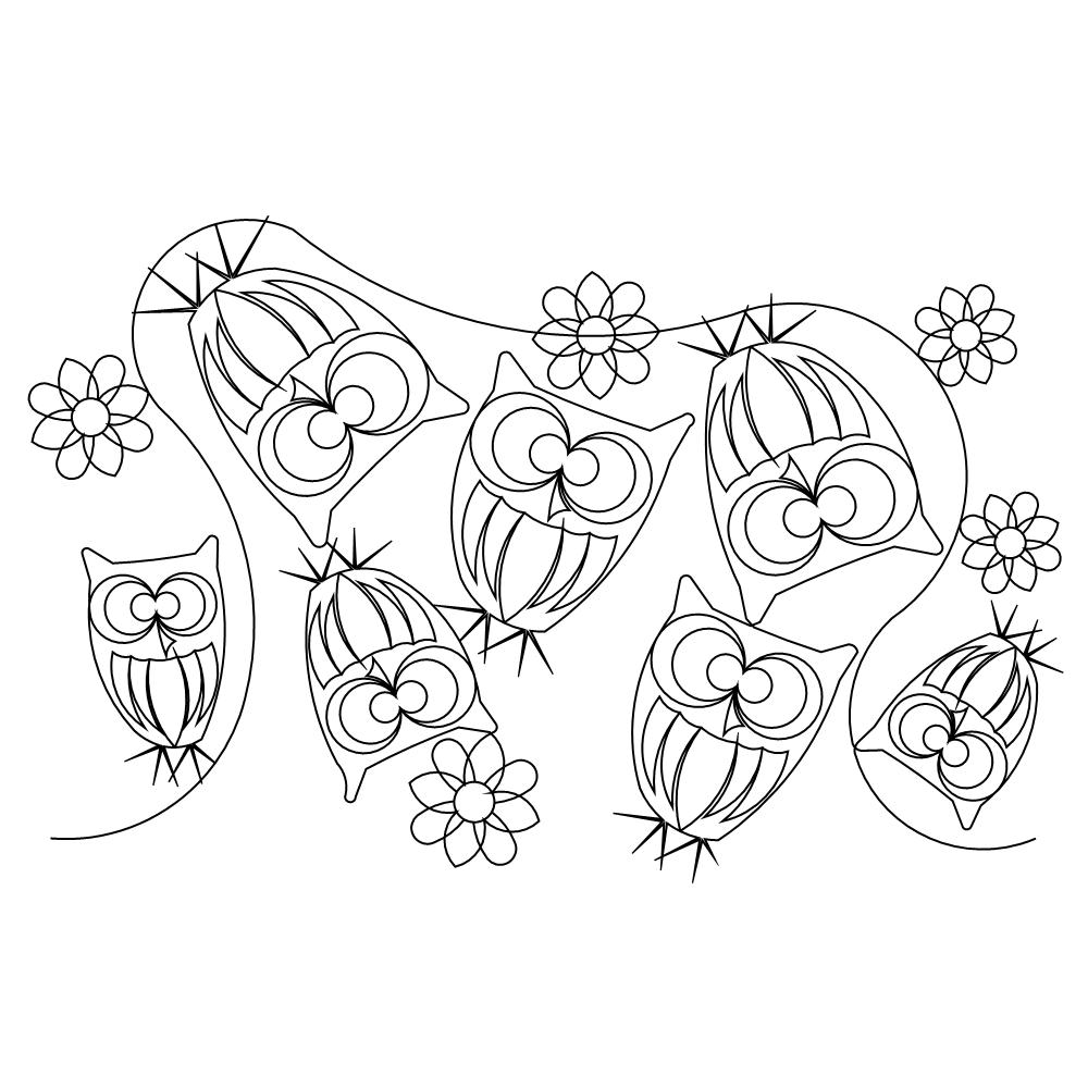 owl pano 003 Digital Pattern | Sweet Dreams Quilt Studio - Edge to Edge ...