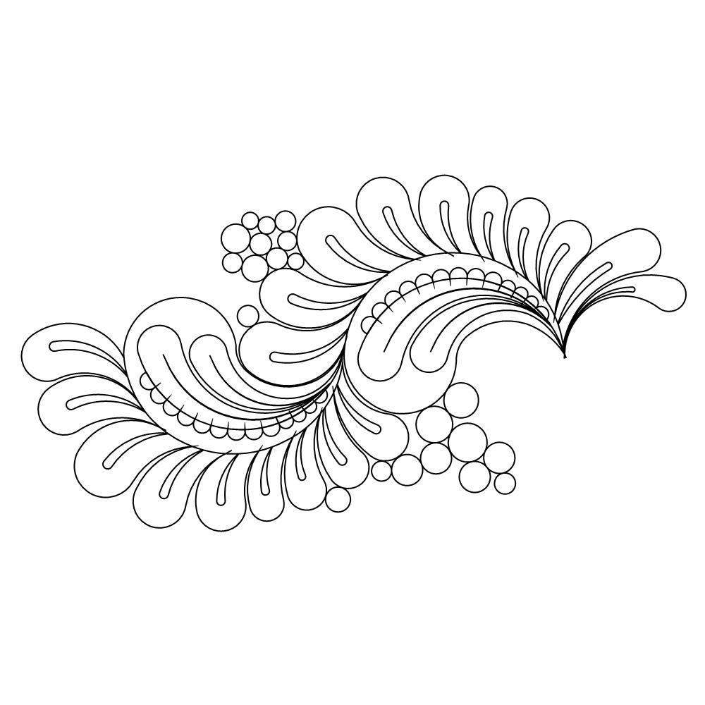paisley feather pano 002 Digital Pattern | Sweet Dreams Quilt Studio ...