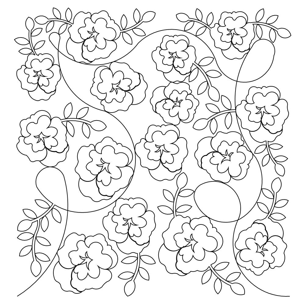 pansy pano 001 sq Digital Pattern | Sweet Dreams Quilt Studio - Edge to ...