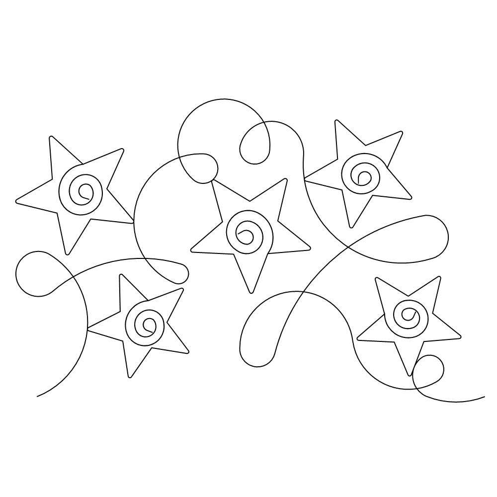 stars and loops simple e2e 004 - Edge to Edge Quilting Patterns