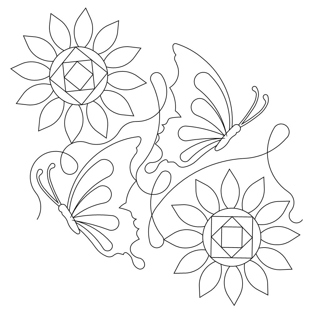 sunflower butterfly e2e 003 - Edge to Edge Quilting Patterns