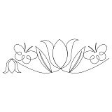 butterfly with tulips  border 1