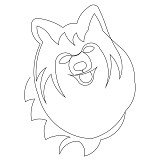 husky dog face block 001