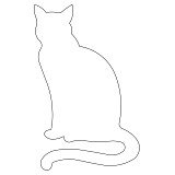 sitting cat outline 001