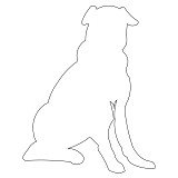 sitting dog outline 001