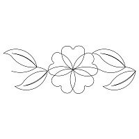 heart flower leaf border