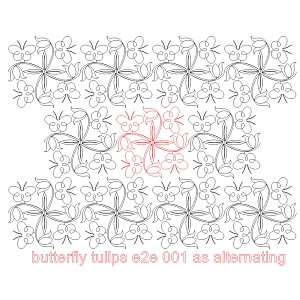 butterfly tulips e2e 001 - Edge to Edge Quilting Patterns