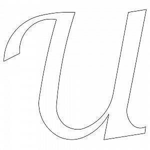 lowercase calligraphy u