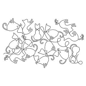 cats in ties e2e 001 - Edge to Edge Quilting Patterns