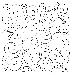classy curls letter w e2e 001 - Edge to Edge Quilting Patterns