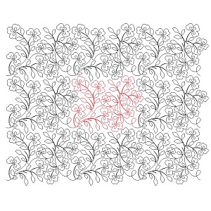 heart flower pano 003 Digital Pattern | Sweet Dreams Quilt Studio ...