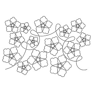 oriental flower pano 001 Digital Pattern | Sweet Dreams Quilt Studio ...