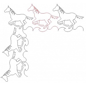 running horse border 001 Digital Pattern | Sweet Dreams Quilt Studio ...