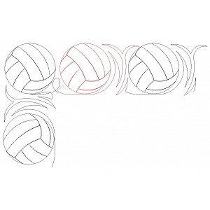 volleyball border 001 Digital Pattern | Sweet Dreams Quilt Studio ...
