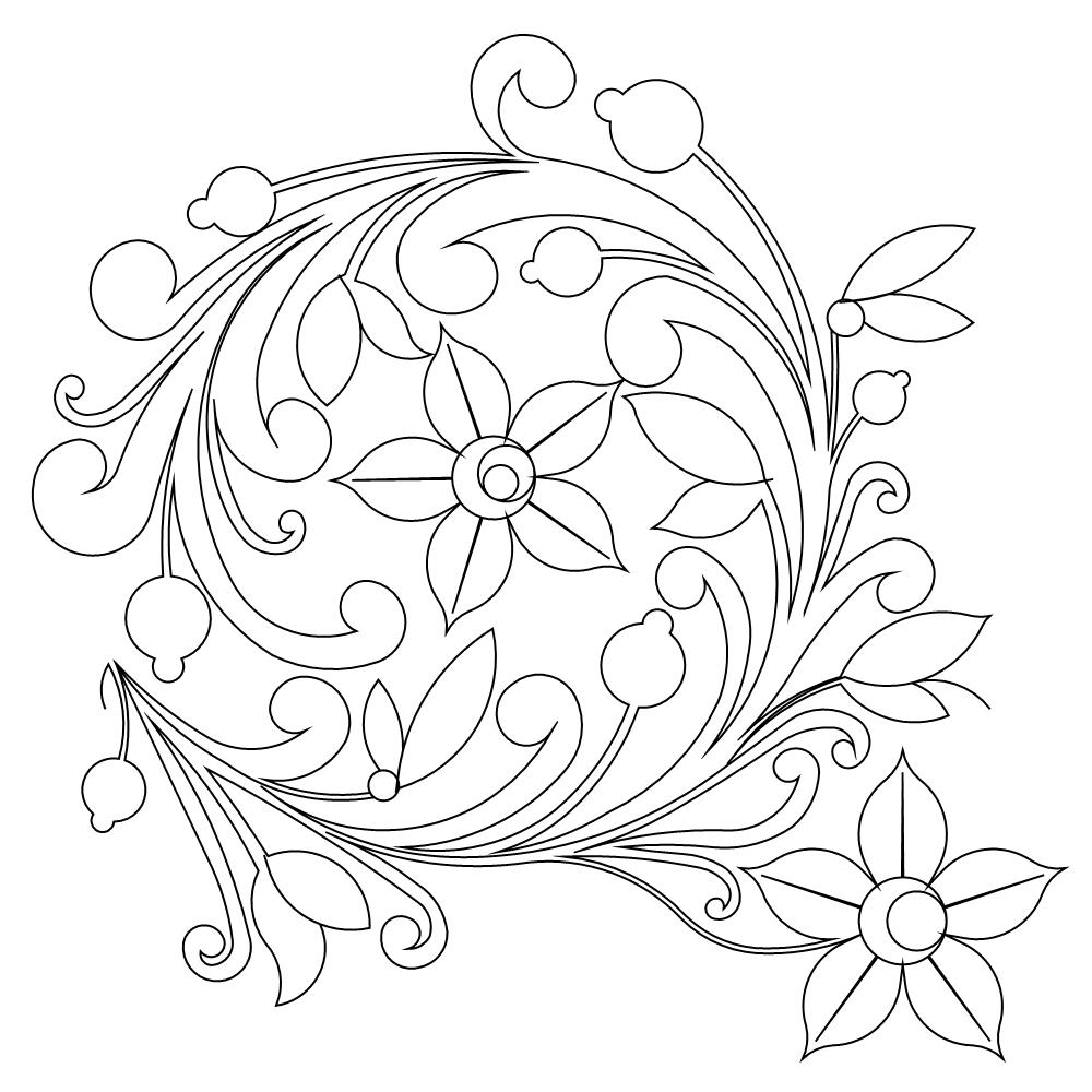 vine wreath pano 001 Digital Pattern | Sweet Dreams Quilt Studio - Edge ...